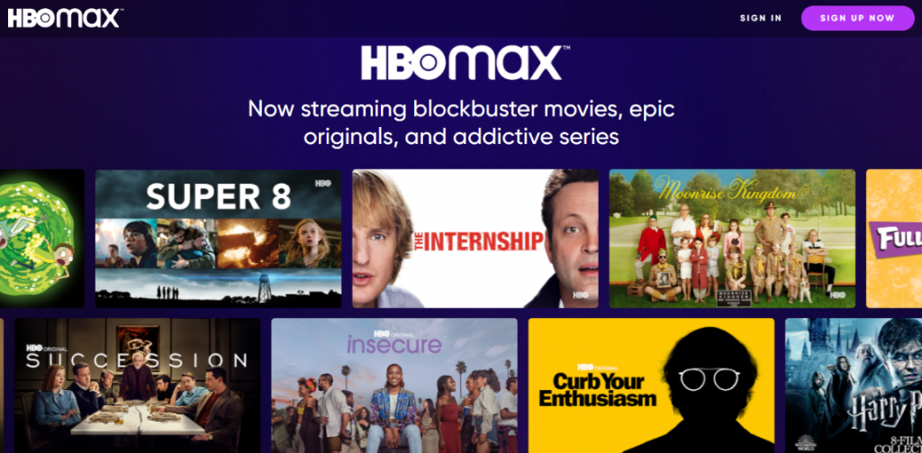 video on demand service like HBO Max