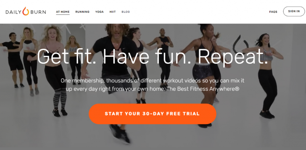 workout streaming services - Daily Burn